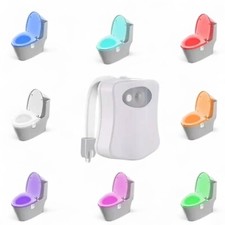 8 Colours LED Toilet Bowl Night Light PIR Motion Sensor Activated Seat Gadget