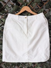 L.L.Bean White Denim Midi Skirt Size  US 10 – Classic Cotton Casual Style