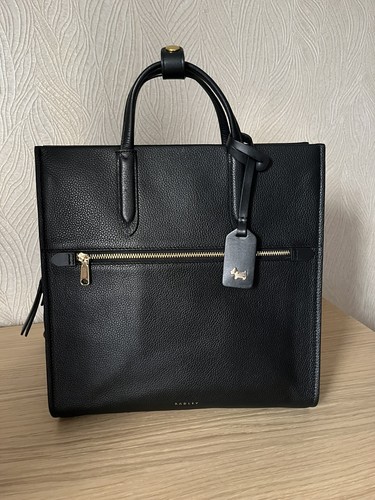 Radley black leather backpack - black,