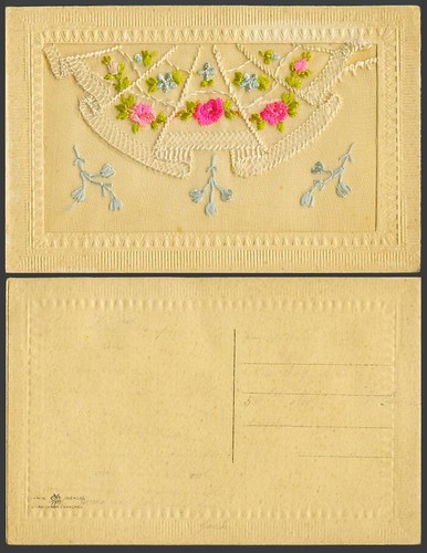 Ww1 silk embroidered old - ww1,