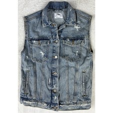 Zara Denim Vest Gilet Women