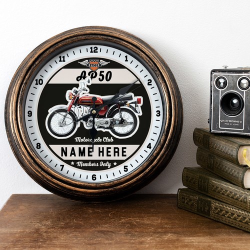 Personalised motorcycle clock - motorcycle,
