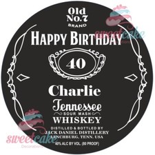 Whiskey Label Edible Cake