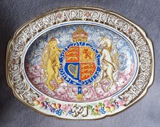 Rare Paragon King George & Queen Elizabeth Coronation Large Oval Platter Plate