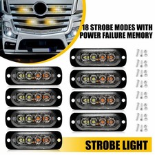 8PCS Amber/White 4 LED Car