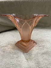 Walther & Sohne Vintage Art Deco Pink Glass Greta Vase Decorative Collectable 