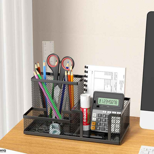 Metal mesh desk organiser - metal,