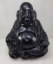 BLACK AND YELLOW OUT DOOR GARDEN HEAVY BUDDHA STATUE *FREE UK SHIPPING