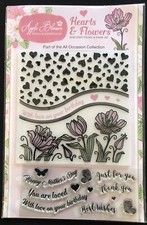 Hearts & Flowers sentiments etc embossing folder clear stamp set - Apple Blossom