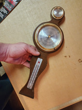 VINTAGE MID CENTURY AIRGUIDE CHICAGO USA WEATHER STATION SOLID WOOD BANJO NICE