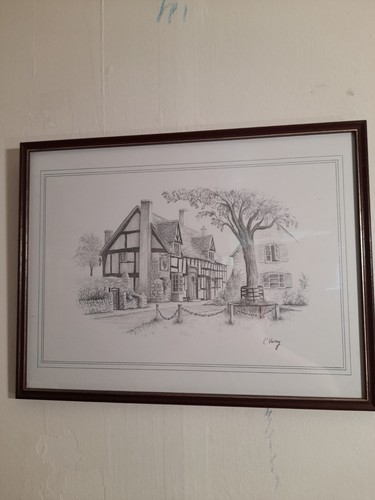Rural english pub illustration - english,