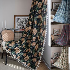 Tassel Print Curtain for Living Room Bohemian Bedroom Kitchen Cafe Window Drapes