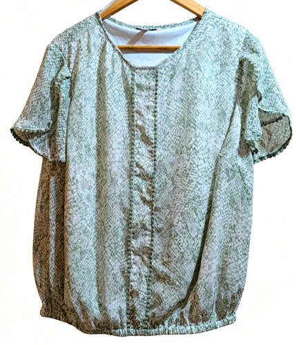 Bonmarche green white snake - green,