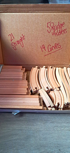 Wooden train track straight - train,
