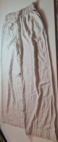 Beige linen wide - beige, leg