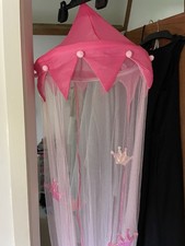 Princess Bed Canopy Pink Netting Crowns