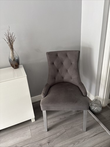 Gray velour buttoned - buttoned, studded