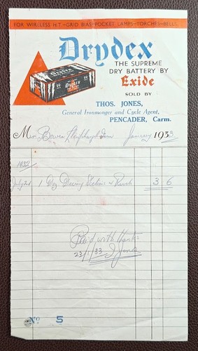 1933 drydex exide battery - exide,