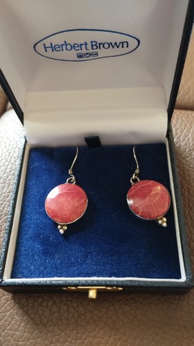 Coral drop earrings - drop, sterling
