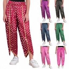 UK Girl Floral Printed Harem Pants Elastic Waist Patiala Dhoti Salwar Pants