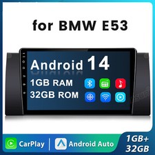 Android 14 CarPlay Stereo Radio GPS Sat Nav WiFi SWC BT For BMW X5 E53 2000-2006