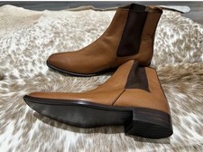 Mens Leather Chelsea Ankle High Smart Formal Casual Dealer Slip On Boots Shoes