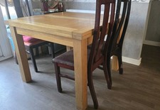 Very Heavy Oak Dining Table Fold Out 100/200 Cm 4-12 Seater Collection Only