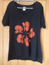 Black Poppy T-shirt Size XL