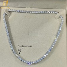 Women Hip Hop Necklace Iced Out Tennis Chain Cubic Zirconia Bling Jewelry Gift