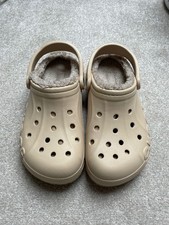 fur lined winter beige crocs