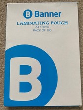 Banner A4 150 Micron Laminating Pouches x 58 Count New