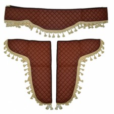 Set of 3 Brown Eco Leather