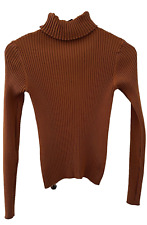 SHEIN.  BURNT ORANGE SKINNY RIB KNIT JUMPER ROLL NECK.  SIZE LARGE 12/14