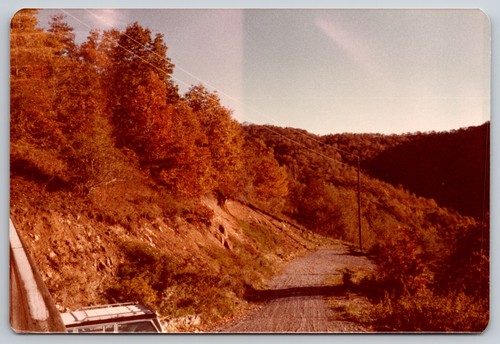 Vintage autumn mountain road - vintage,