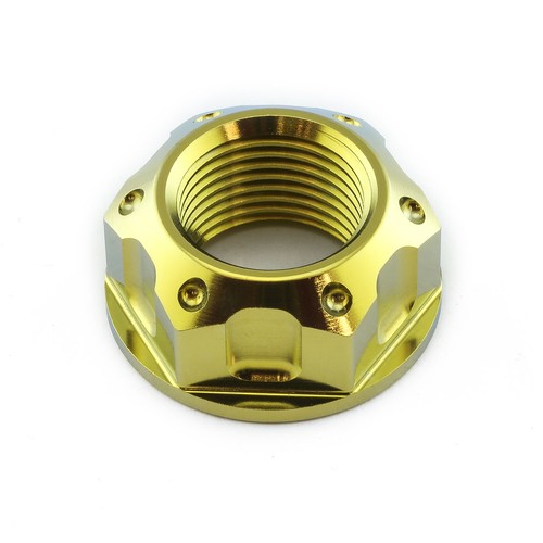 Titanium flanged axle nut - titanium,