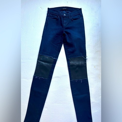 Brand leather knee - leather, jeans