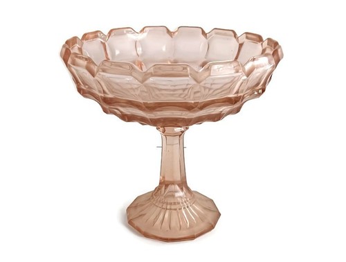 Pink depression glass cake - depression,
