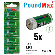 5 x PoundMax N MN9100 1.5V Alkaline Batteries LR1 E90 AM5 KN Longest Expiry