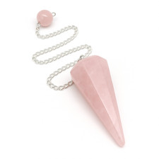Rose quartz pendulum crystal - rose,