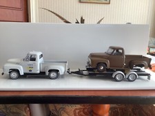 AMT ASSEMBLED MODEL 1953 FORD PICKUP AND TRAILER & BROKEN DOWN 1953 FORD PICKUP
