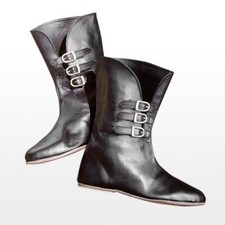 Medieval leather calf boots - calf,