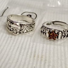 2 Lots German Russian Military collectible Unique Design of Silver Unisex Rings 