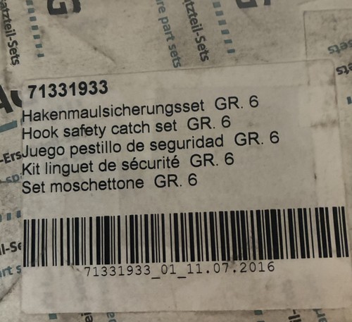 Demag hook and loop - lock, set