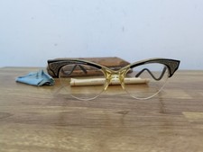 Vintage 50s Silver Plated filled eyeglasses frames, Retro Horned Rim