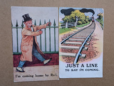 2 OLD POSTCARD ARTIST SEASIDE