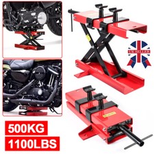 500KG Workshop Scissor Lift Jack Stand Paddock Motorbike Motorcycle Table Bench 