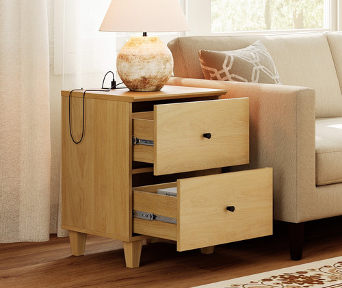 Bedside table with deep - bedside,