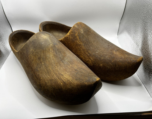 Vintage pair wooden shoe - pair,