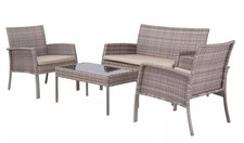 4 Seater Rattan Effect Patio Garden Sofa Set Lucia Outdoor Home Ex Display Boxed