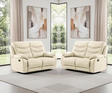 CREAM Italian Leather 2 Seater
